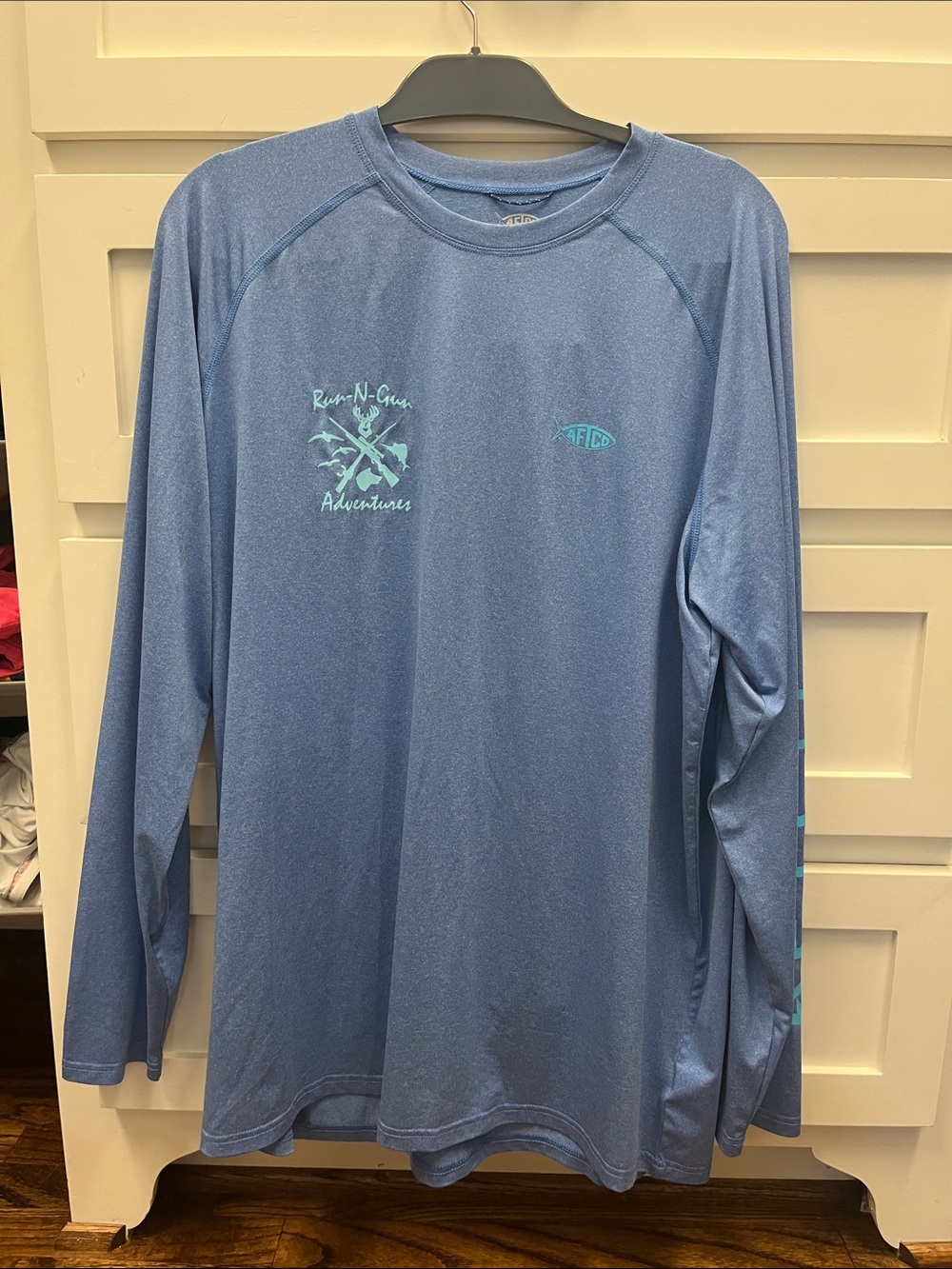 Light Blue Long-Sleeve Performance Fishing T